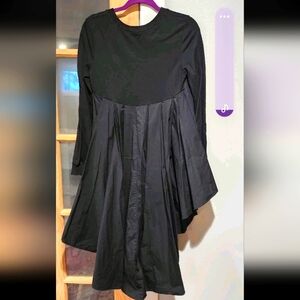 Black high low sweat shirt top